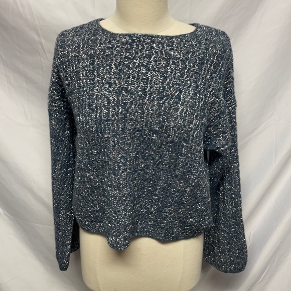 Ramy Brook NewYork Silver and Teal Sweater Size M